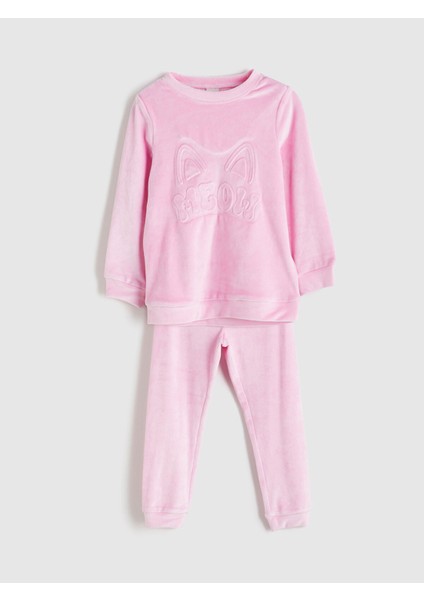 Yeni Sezon Bisiklet Yaka Kız Çocuk Pijama Takım