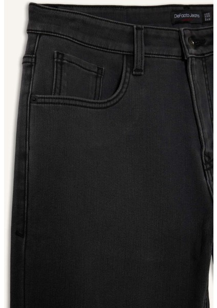 Diago Comfort Fit Yüksek Bel Geniş Paça Düz Paça Termal Polarlı Jean Pantolon F6132AX25WN modelleri