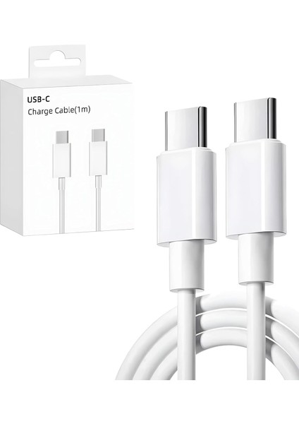 USB C Kablosu Esnek USB C - USB C Şarj Kablosu Pd 3.0 15 Pro Max Galaxy S23 S22 S21 A54 7 iPad Pro 12.9 iPad Mini 6/air 5 Vb. ile Uyumludur.