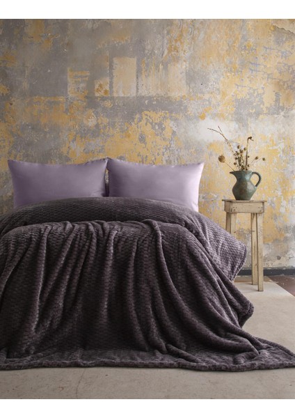 Tek Kişilik Trusty Antrasit Jakar Desen Battaniye 160 x 220 cm