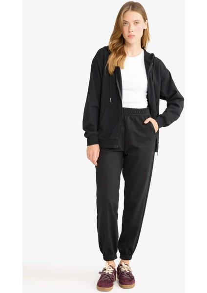 Jogger Fit Beli Lastikli Basic Düz Cepli Eşofman Altı D4234AX25AU