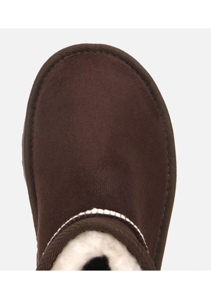 01BOH315080A480 KADIN Süet Kahverengi Içi Kürklü Bilekte Kalın Tabanlı Düz Bot indirimleri