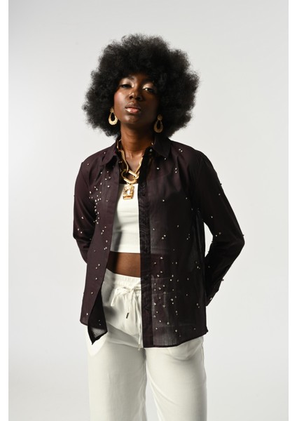 Kadın Taş Işlemeli Ince Gömlek fiyatları