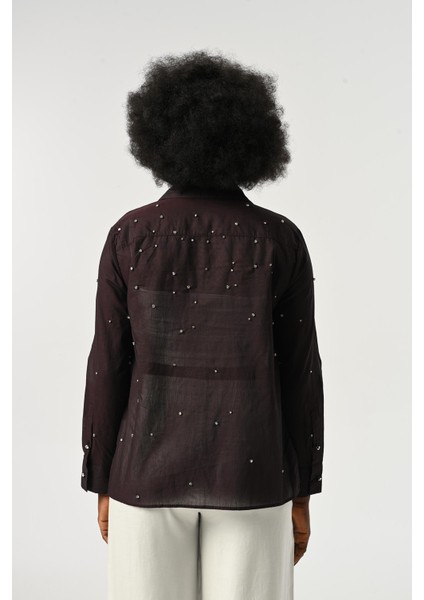 Kadın Taş Işlemeli Ince Gömlek indirimleri