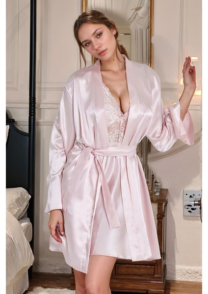 Kadın 6 Parça Gecelik & Sabahlık & Pijama Takımı Hediyelik ve Çeyizlik Set LA.L01.I1.SS011