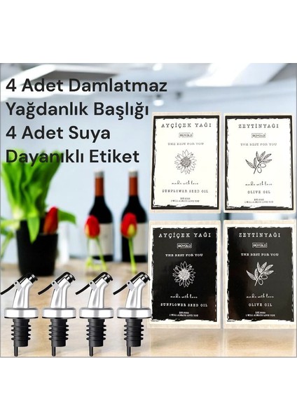 4 Adet Gümüş Yağdanlık Başlığı 4 Adet Suya Dayanıklı Etiket Sticker fiyatları