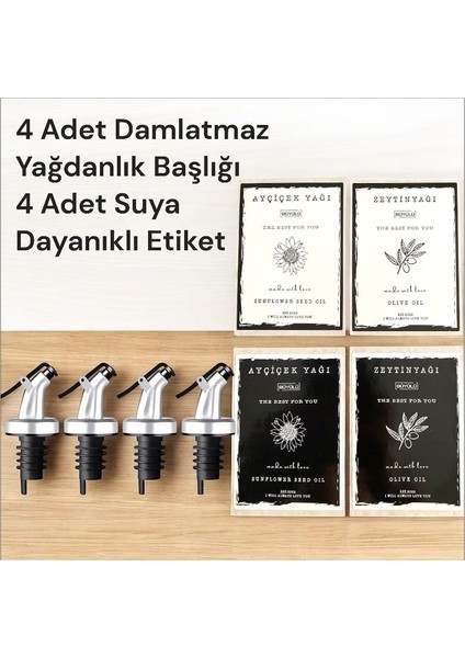 4 Adet Gümüş Yağdanlık Başlığı 4 Adet Suya Dayanıklı Etiket Sticker indirimleri