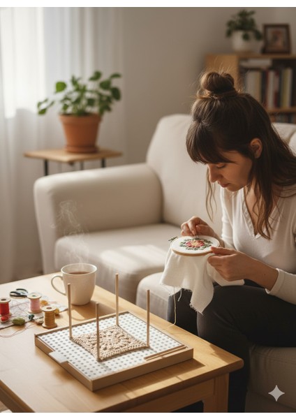 Motif Tahtası Çekmeceli Saklama Hazneli, Motif Düzenleme Aparatı