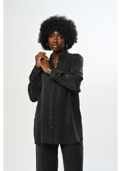 Kadın Düz Renk Oversize Kesim Gömlek fiyatları