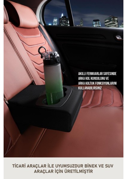 Fiat E-Doblo Panorama 3 Tekli Oto Koltuk Kılıfı Ön Arka Set Tarçın Scr