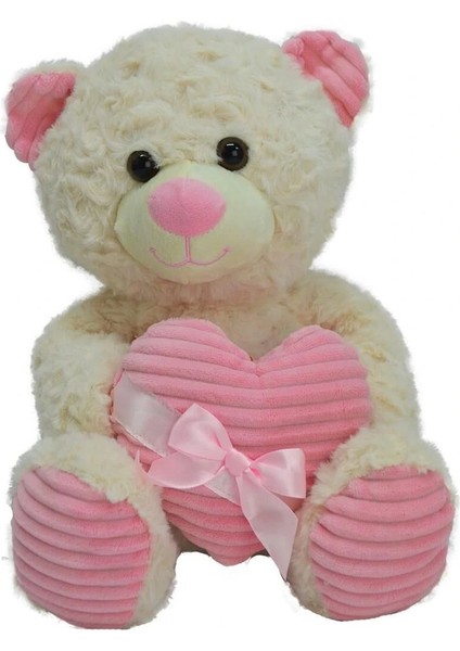 Buğz 62915 35 cm Kalbi Kurdeleli Peluş Ayı -Hly
