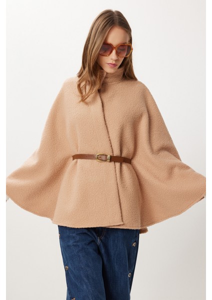 Kemerli Düğmeli Buklet Panço LMW0030 Bisküvi fırsatları