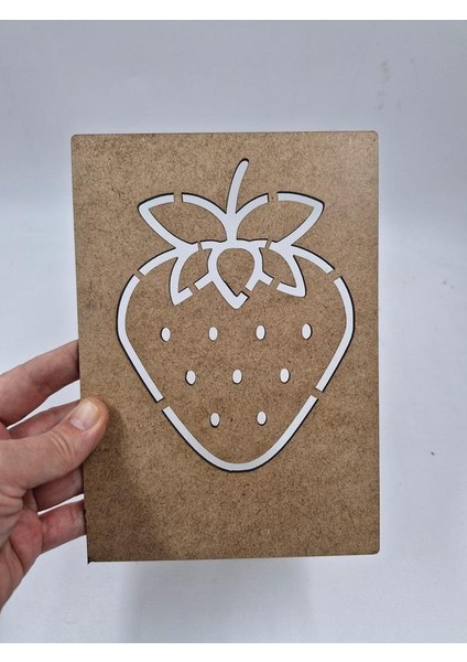 1 Adet Meyveler Çilek Ahşap Montessori Resim Çizim Okul Dıy Etkinlik Aktivite Sanat 20 cm x 14 cm fiyatları