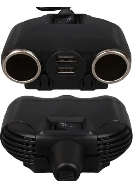 1630 12-24V Çift USB Girişli 120W 80CM Kablolu 2'lı Araç Çakmak Çoklayıcı fırsatları