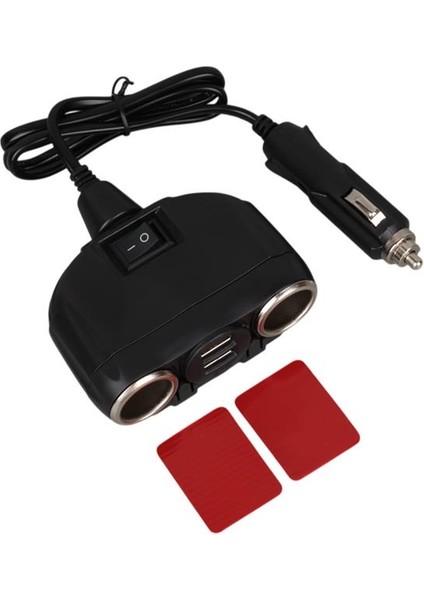1630 12-24V Çift USB Girişli 120W 80CM Kablolu 2'lı Araç Çakmak Çoklayıcı indirimleri