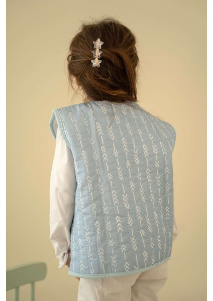 Mavi Desenli Peluş Bebek Yeleği indirimleri