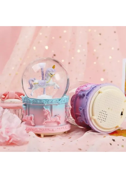 Orta Boy Işıklı Unicorn Kar Küresi