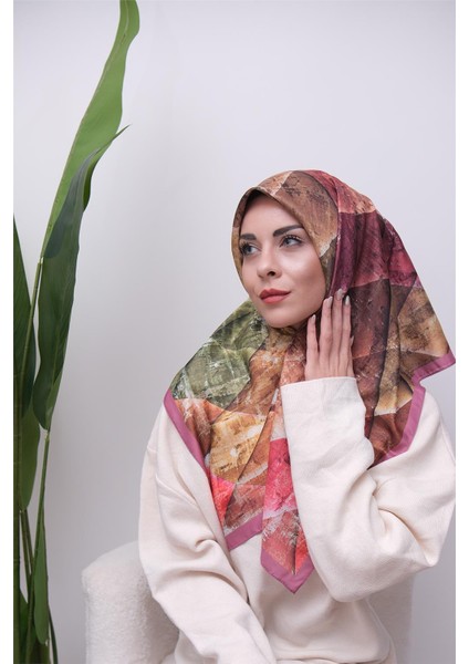 Renkli Karma Desen Dijital Soft Eşarp