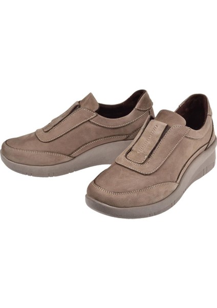 Hakiki Deri Comfort Kadın Ayakkabı BEE-220 Kum Nubuk fırsatları