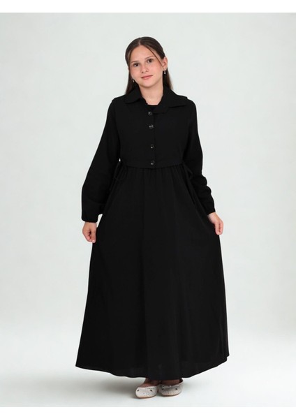 Aluna Ikili Bürümcük Pamuk Tam Boy Elbise Siyah fiyatları
