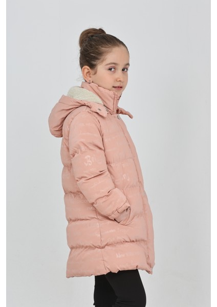 Kız Çocuk Pembe Kışlık Kapüşonlu ve Fermuarlı Şişme Mont fiyatları