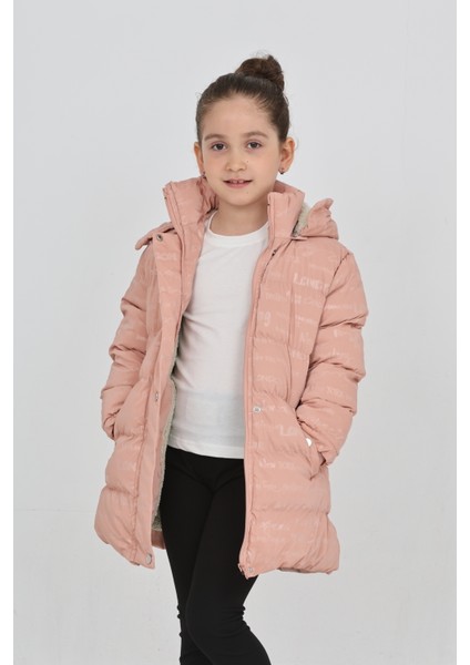 Kız Çocuk Pembe Kışlık Kapüşonlu ve Fermuarlı Şişme Mont modelleri