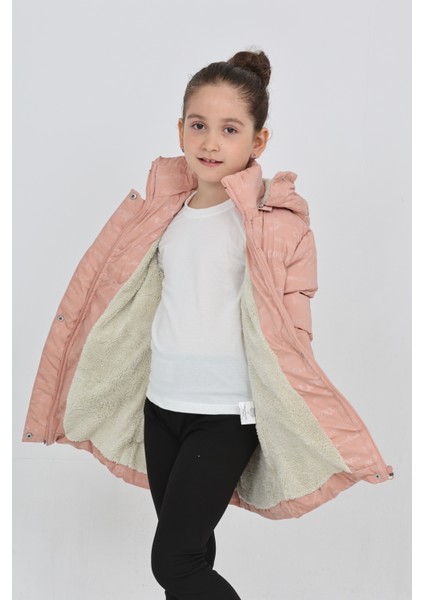Kız Çocuk Pembe Kışlık Kapüşonlu ve Fermuarlı Şişme Mont indirimleri