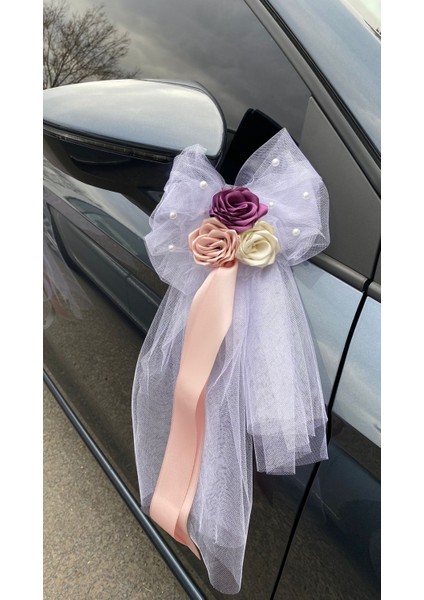 3 Renk Solmayan Gül Gelin Araba Süsü, Düğün Araba Süsü, Konvoy Süsü, Bohça Süsü