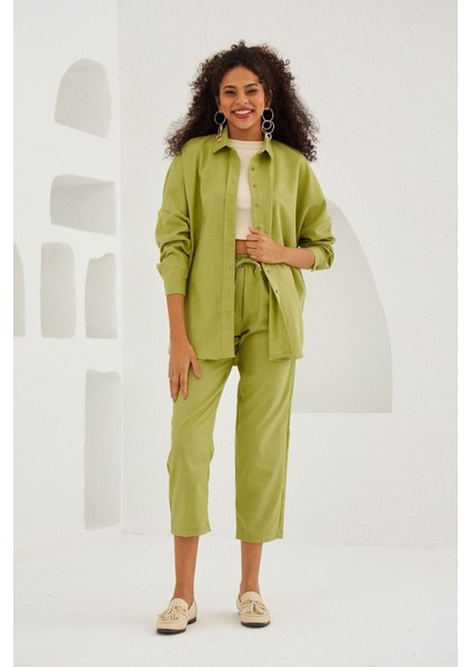 Beli Lastikli Rahat Kalıp Kumaş Pantolon