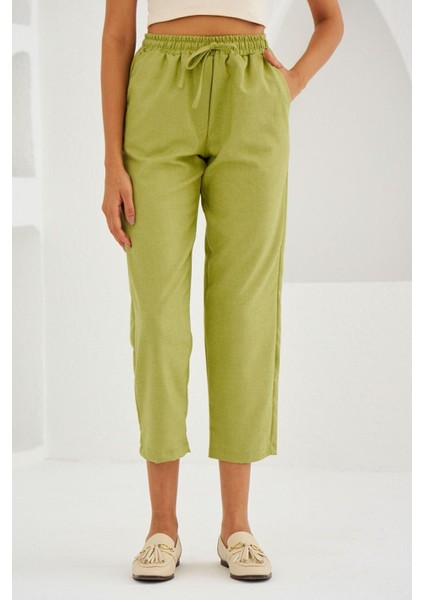 Beli Lastikli Rahat Kalıp Kumaş Pantolon