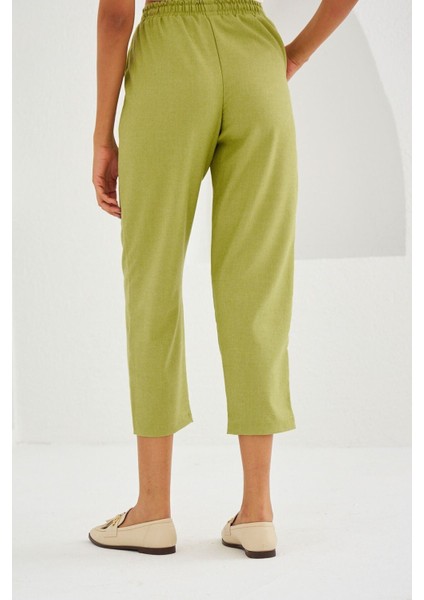 Beli Lastikli Rahat Kalıp Kumaş Pantolon