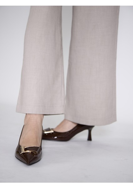 315251140-7 Bordo Suni Rugan Topuklu Kadın Ayakkabısı