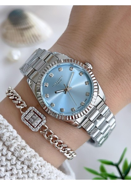 Çelik Kordonlu 3 Atm Suya Dayanıklı Kadın Kol Saati VS.BLKT.0643