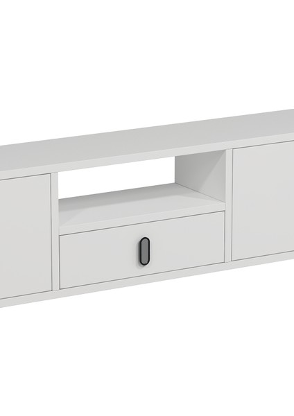 1324DROPDD-32 Duvara Montaj Tv Sehpası Beyaz-Gümüş indirimleri
