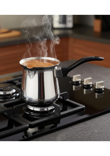 Klasik Cezve Bakalit Saplı Paslanmaz Çelik 304 Kalite No 1