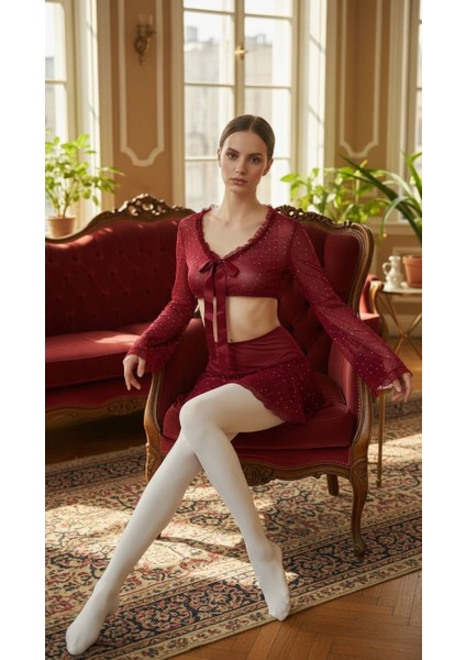 Bordo Taş Baskılı Fantezi Gecelik fiyatları