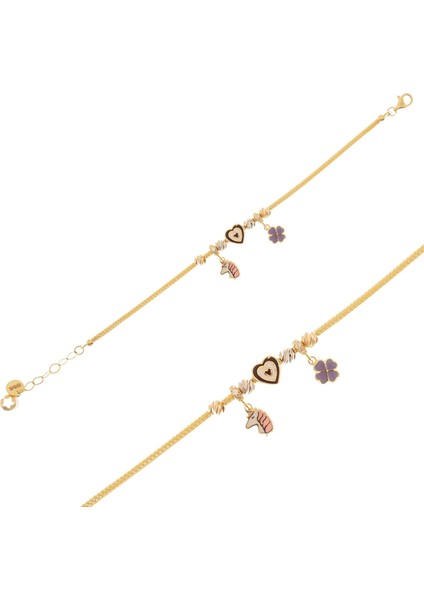 Sallantılı Çocuk Bileklik 14 Ayar Altın