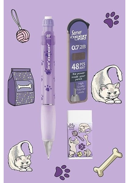 Doğa Desenli Deep Kalem, Deep Silgi ve Deep Min, 0.7 Mm, Lavanta fiyatları