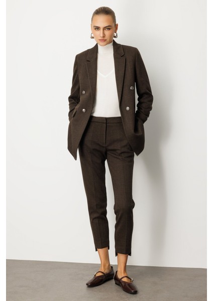 Kadın Kolu Büzgülü Kapak Cepli Ceket 5187 Kahverengi modelleri