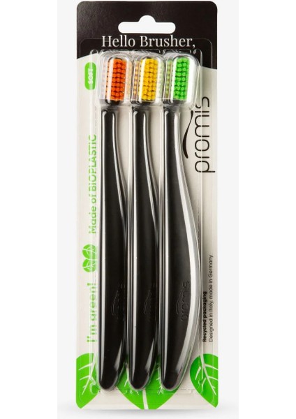 Trio Black Biyoplastik 3'lü Diş Fırçası Seti