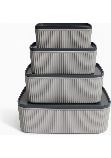 Dikdörtgen Saklama Kabı 4lü Multi Şık