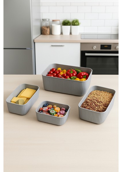 Dikdörtgen Saklama Kabı 4lü Multi Şık modelleri