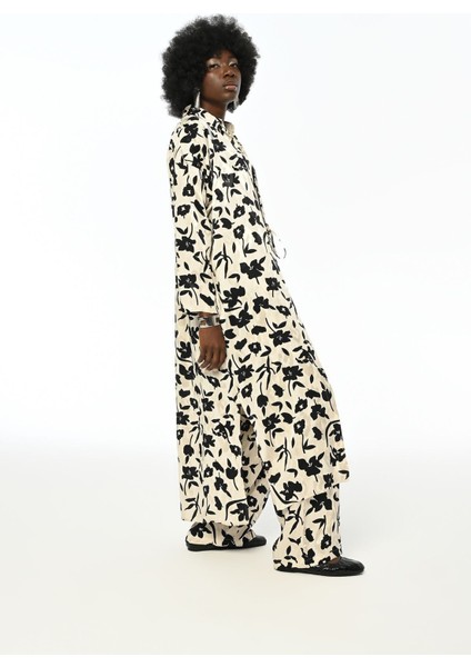 Kadın Çiçek Desenli Uzun Elbise modelleri