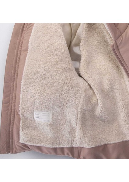 Su ve Rüzgar Geçiemez Kapüşonlu Şişme Peluş Kışlık Kız Çocuk Mont 2-6 Yaş 50327 fırsatları