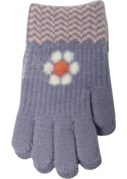 Spteks Kitti 4-8 Yaş Kız Çocuk Lavanta Renk Çiçek Desenli Kışlık Örme Eldiven fiyatları
