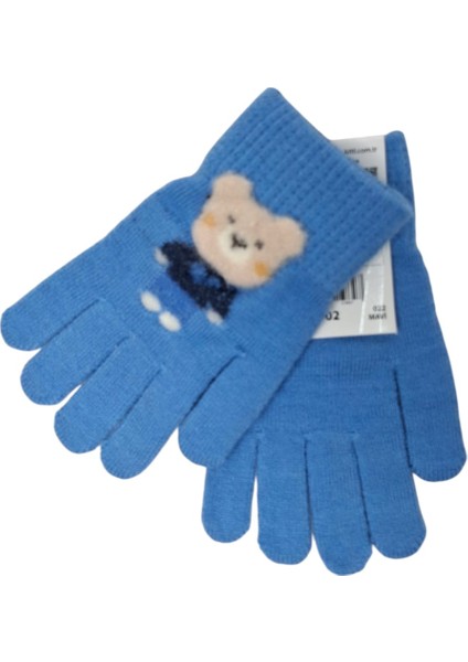 Spteks Kitti 4-8 Yaş Erkek Çocuk Mavi Renk Ayıcık Figürlü Kışlık Örme Eldiven fiyatları
