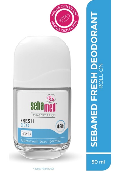ter kokusu önleyici 48 saat etkili hassas ciltler ıçin kadın erkek roll-on deodorant fresh 50ml