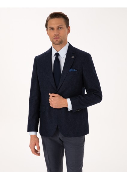Erkek Lacivert Slim Fit Ceket 50311205-VR033