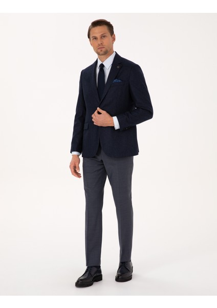Erkek Lacivert Slim Fit Ceket 50311205-VR033 fırsatları