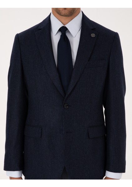 Erkek Lacivert Slim Fit Ceket 50311205-VR033